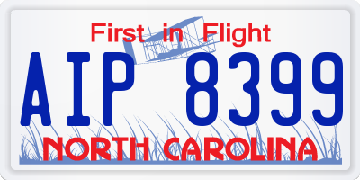 NC license plate AIP8399
