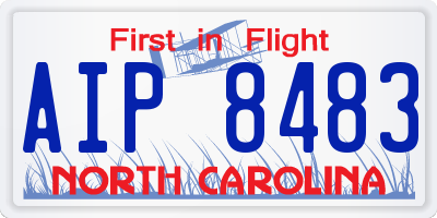 NC license plate AIP8483