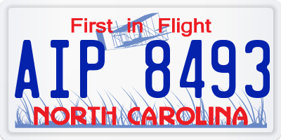 NC license plate AIP8493