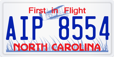 NC license plate AIP8554
