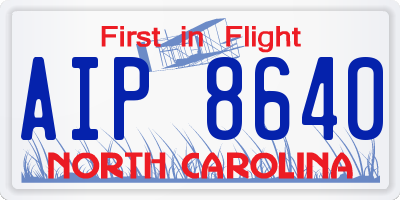 NC license plate AIP8640