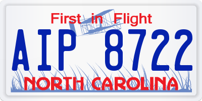 NC license plate AIP8722