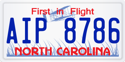 NC license plate AIP8786