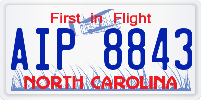 NC license plate AIP8843