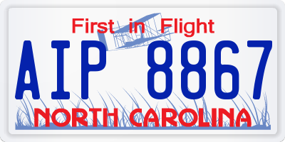NC license plate AIP8867