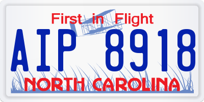 NC license plate AIP8918