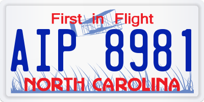 NC license plate AIP8981