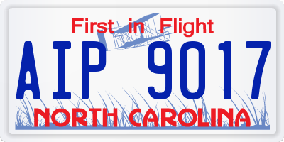 NC license plate AIP9017