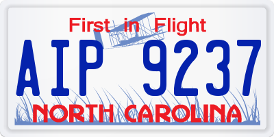 NC license plate AIP9237