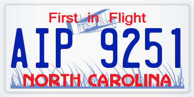 NC license plate AIP9251
