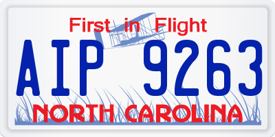 NC license plate AIP9263