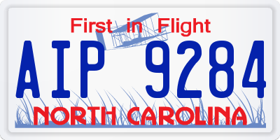 NC license plate AIP9284