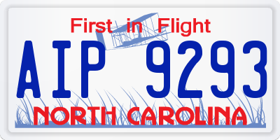 NC license plate AIP9293