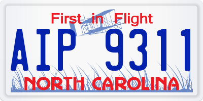 NC license plate AIP9311