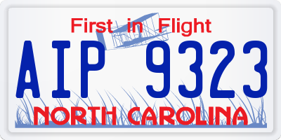 NC license plate AIP9323