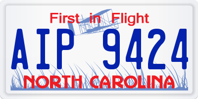 NC license plate AIP9424