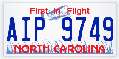 NC license plate AIP9749