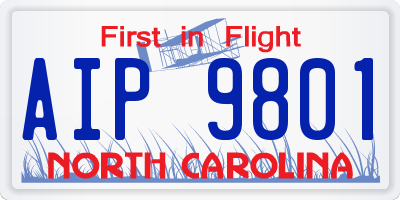 NC license plate AIP9801