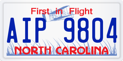 NC license plate AIP9804