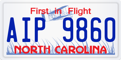 NC license plate AIP9860