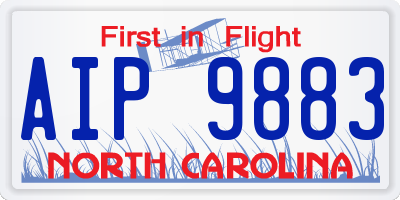NC license plate AIP9883