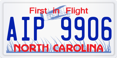 NC license plate AIP9906