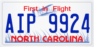 NC license plate AIP9924