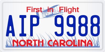 NC license plate AIP9988