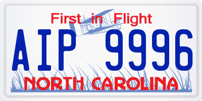 NC license plate AIP9996