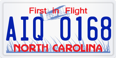 NC license plate AIQ0168
