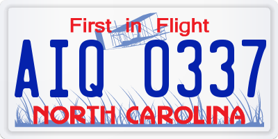 NC license plate AIQ0337