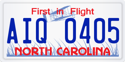 NC license plate AIQ0405