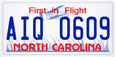 NC license plate AIQ0609
