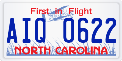 NC license plate AIQ0622