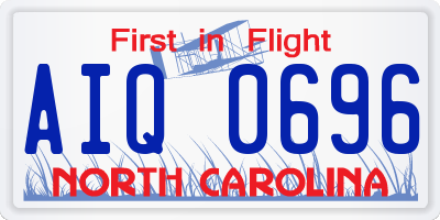 NC license plate AIQ0696