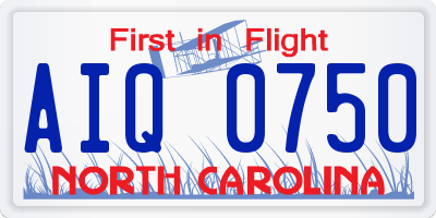 NC license plate AIQ0750