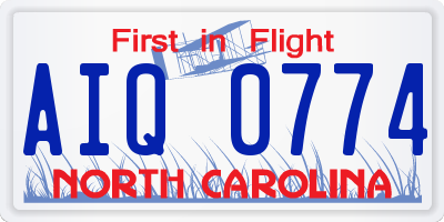 NC license plate AIQ0774