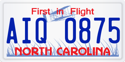 NC license plate AIQ0875