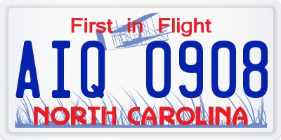 NC license plate AIQ0908