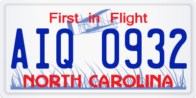 NC license plate AIQ0932
