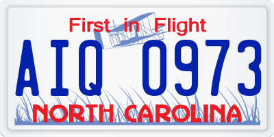 NC license plate AIQ0973
