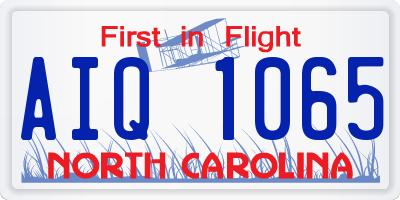 NC license plate AIQ1065