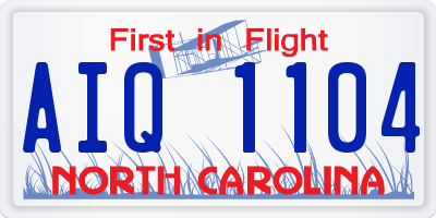NC license plate AIQ1104