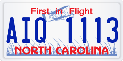 NC license plate AIQ1113
