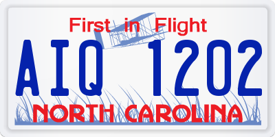 NC license plate AIQ1202