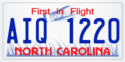 NC license plate AIQ1220