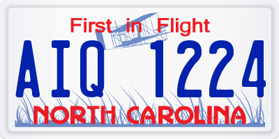 NC license plate AIQ1224