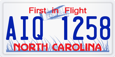 NC license plate AIQ1258