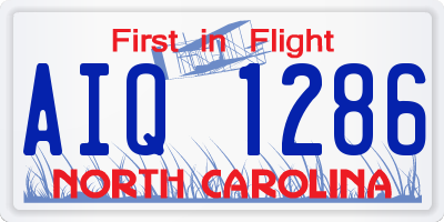 NC license plate AIQ1286