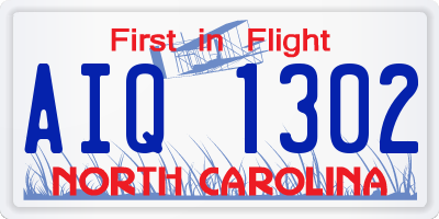 NC license plate AIQ1302